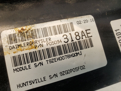 P05094318AE Dodge Charger 2006 2.7L Engine Control Unit ECU Module 209 9K2 B5