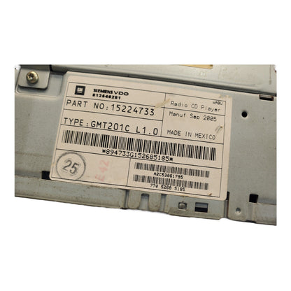 05-07 CHEVROLET UPLANDER AM/FM RADIO DISC CD PLAYER 15224733 OEM