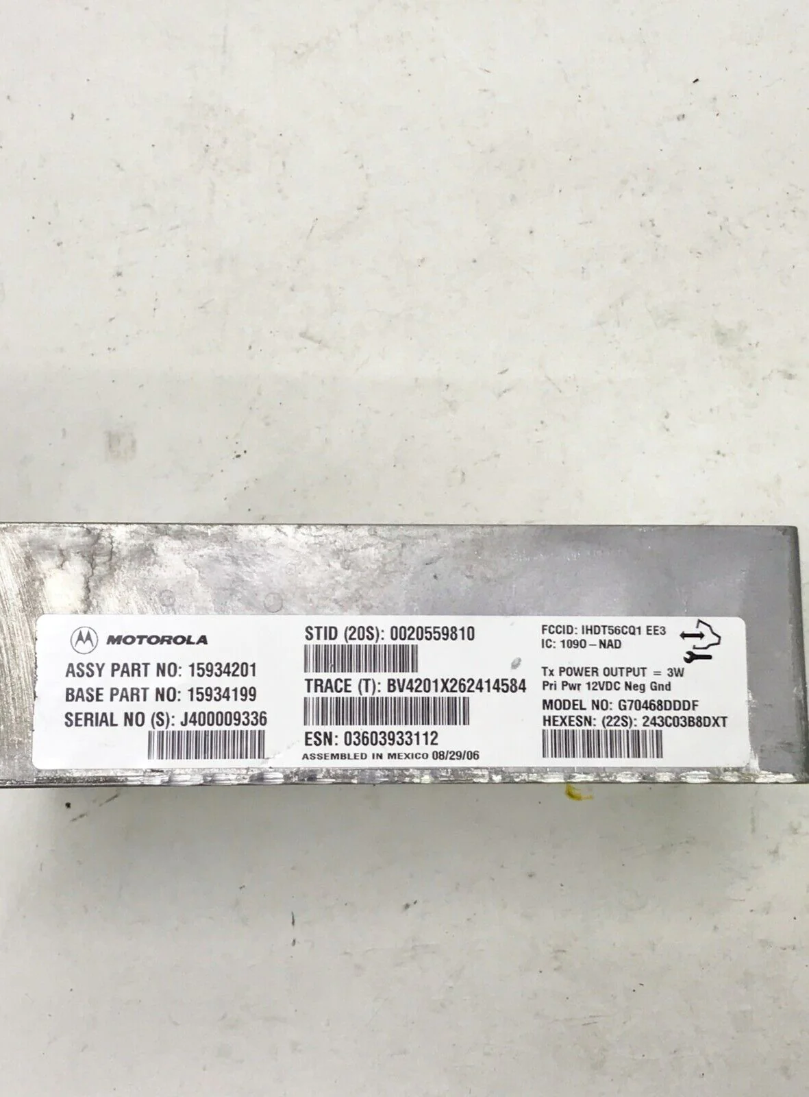 07 CHEVY TRAILBLAZER OnStar Communication Module 15934201 15934199