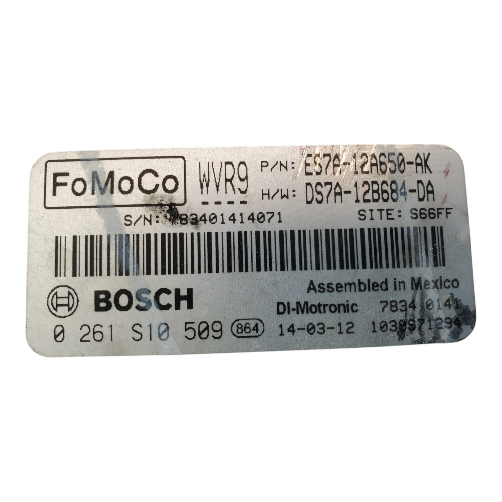 14-16 Ford Fusion ES7A-12A650-AK Computer Brain Engine Control ECU ECM Module