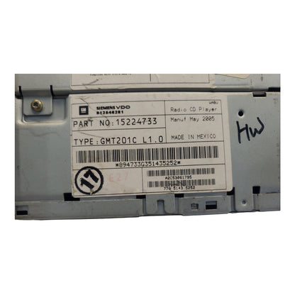05-07 CHEVROLET UPLANDER AM/FM RADIO DISC CD PLAYER 15224733 OEM