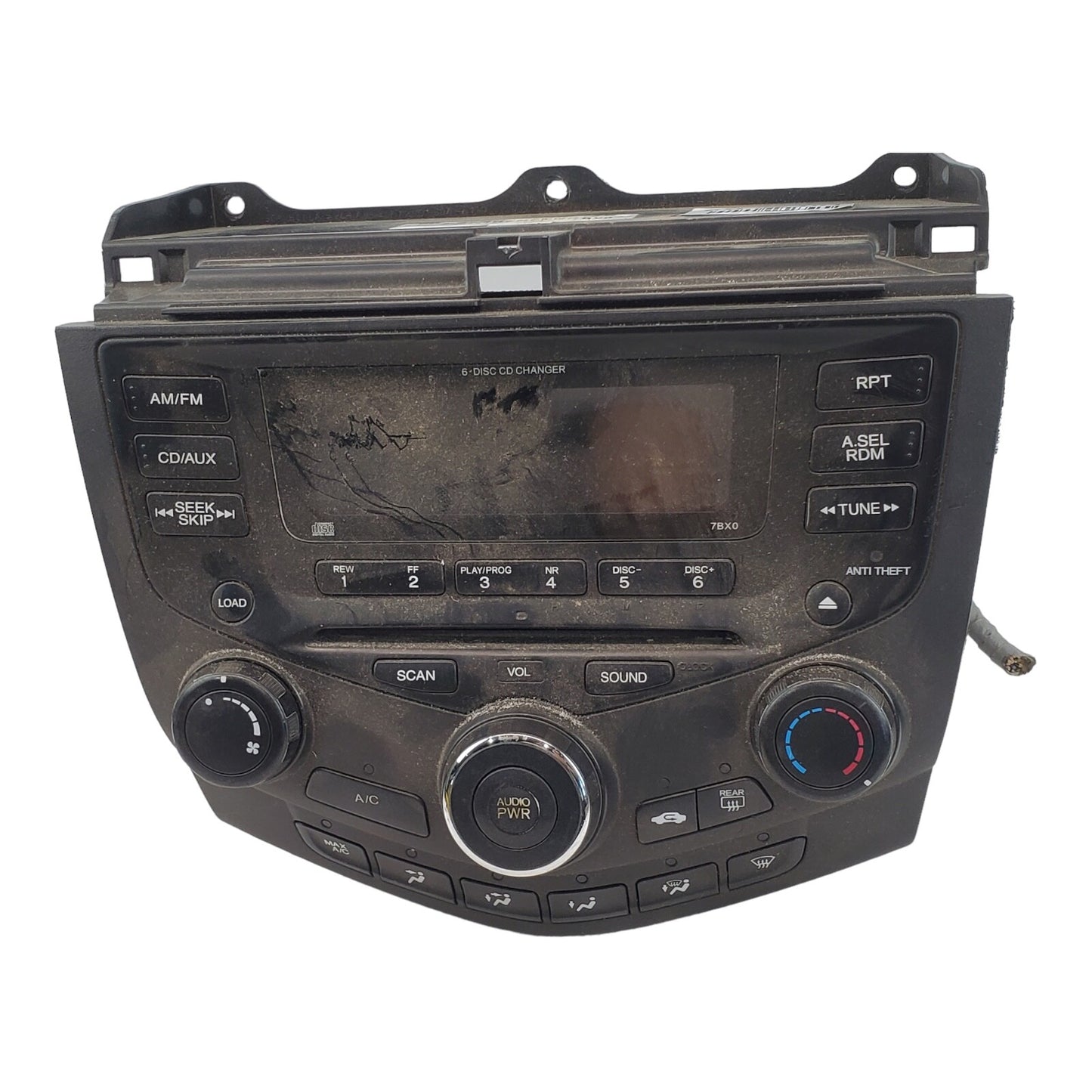 03-07 Honda Accord AM FM 6 Disc CD Player Radio 39175-SDN-A120-M2