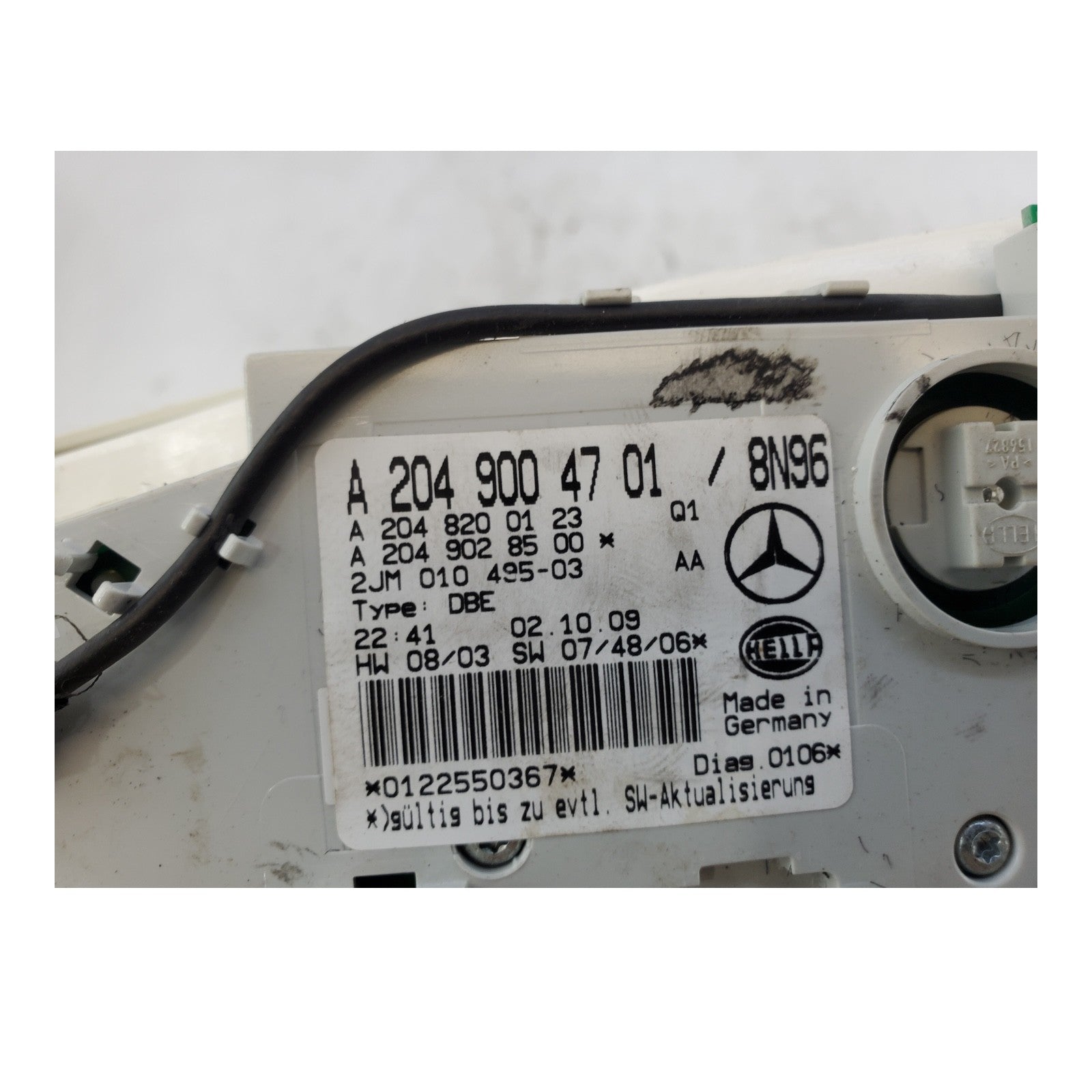 08-14 Mercedes W204 C300 C250 C63 AMG Overhead Dome Light Lamp 2049004701 OEM