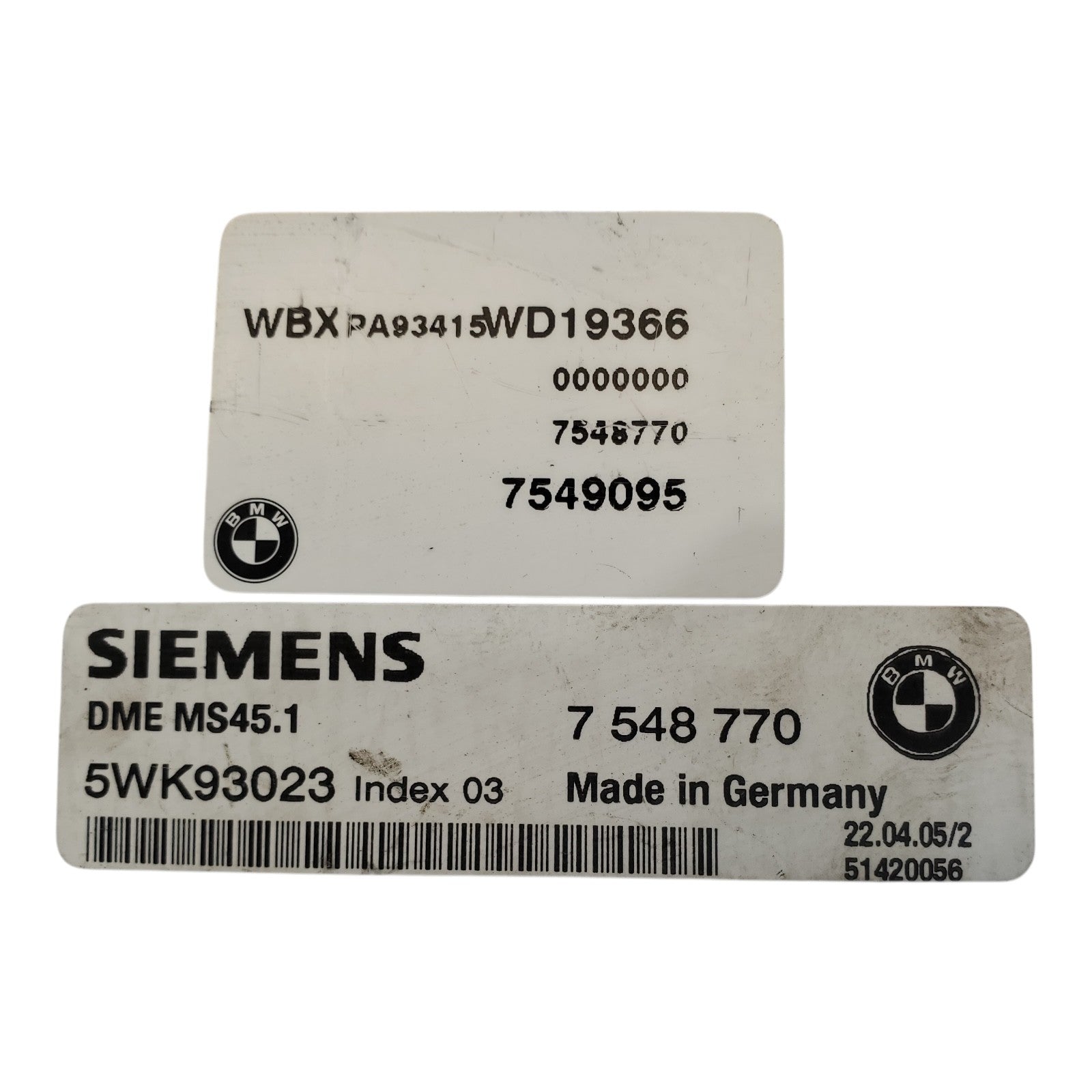 BMW E60 520i Z3 M54 M54 MS45.1 ENGINE CONTROL UNIT ECU DME 7548770