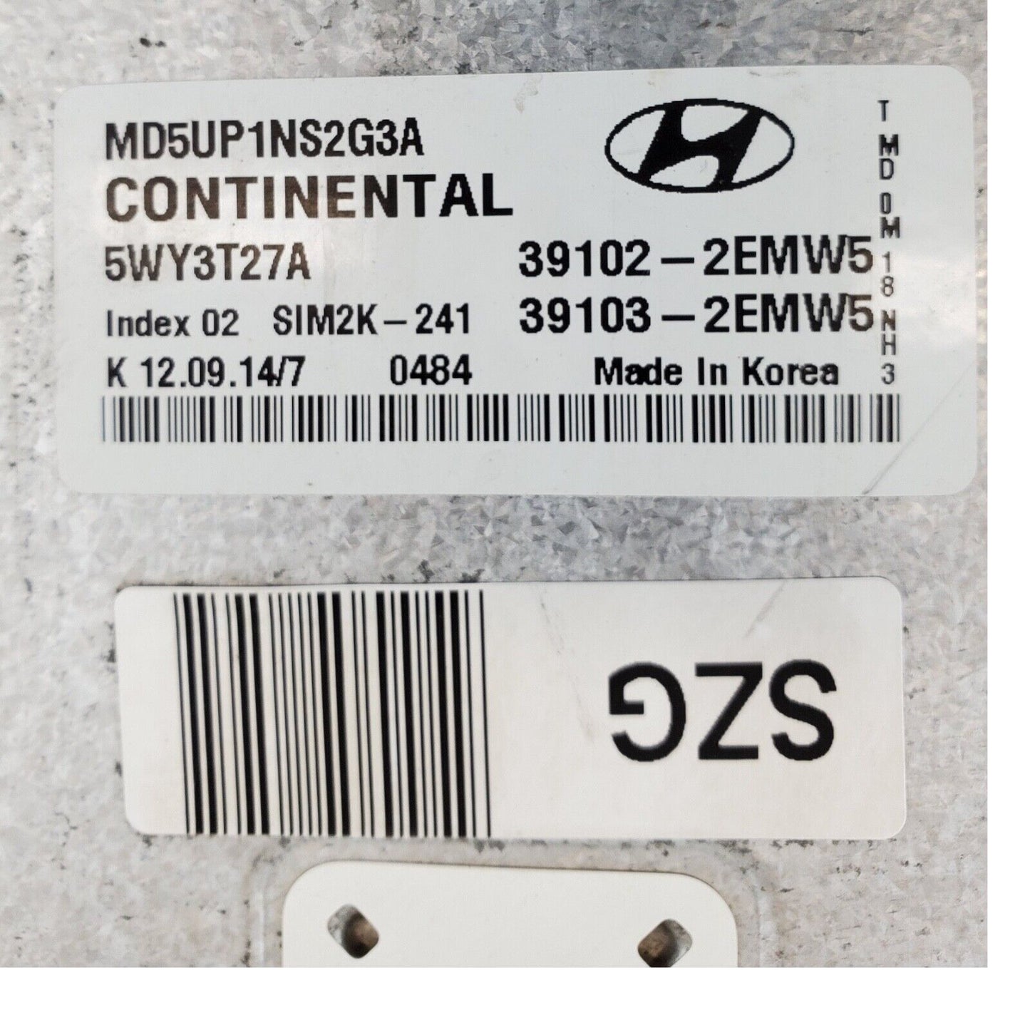 15 Hyundai Elantra 39103-2EMW5 Computer Brain Engine Control ECU ECM EBX Module