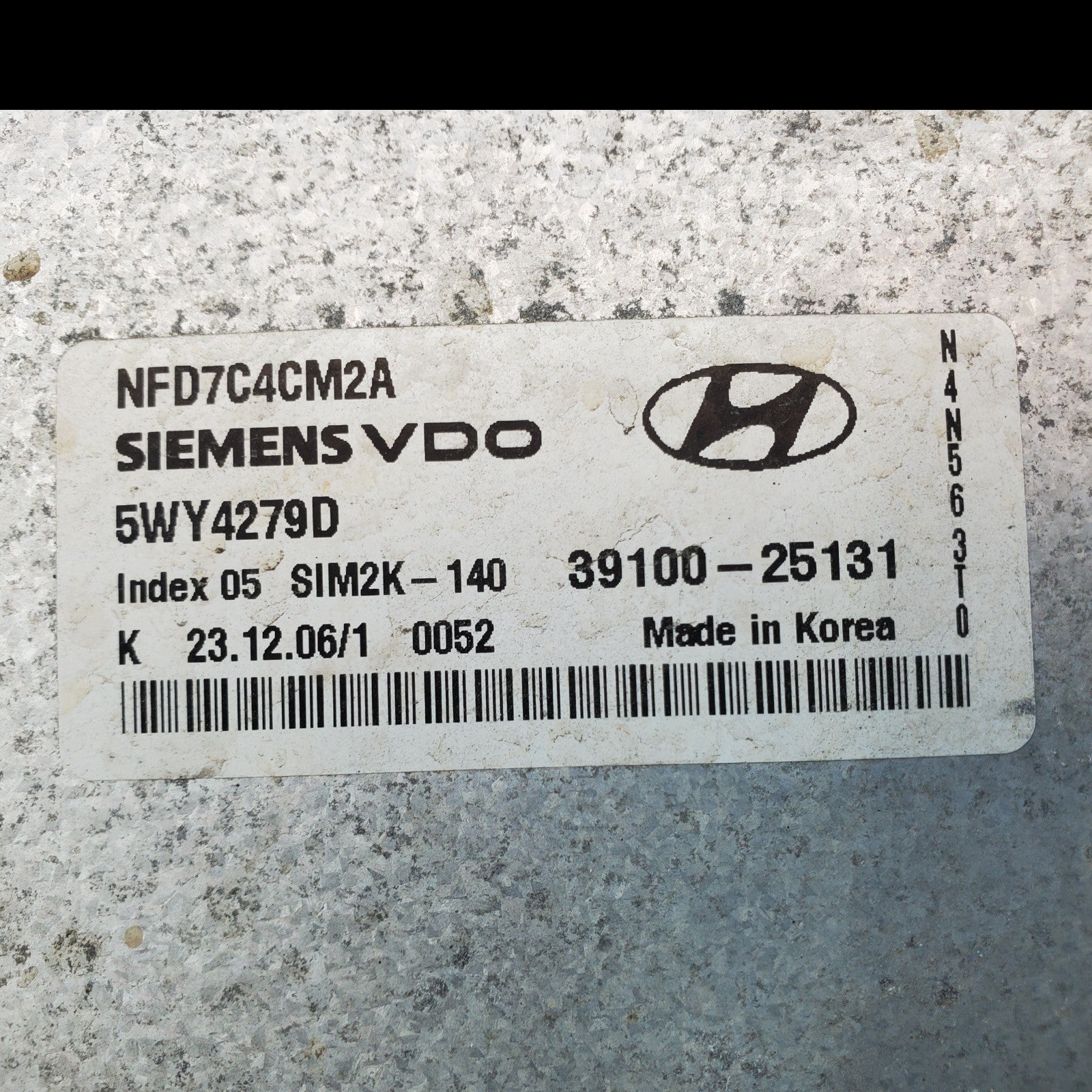 06-08 HYUNDAI SONATA COMPUTER BRAIN ENGINE CONTROL ECU ECM MODULE 39100-25131