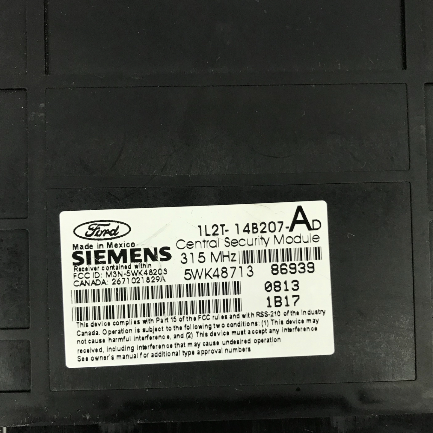✅ 01-02 Ford Explorer Keyless Theft Locking Control Module 1L2T-14B207-AD