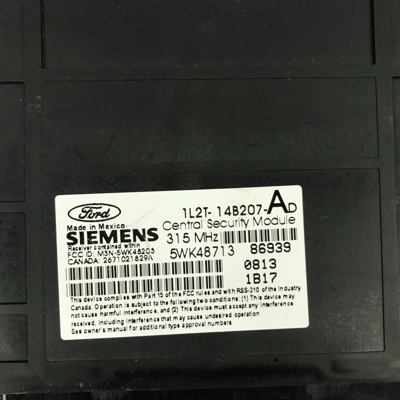 ✅ 01-02 Ford Explorer Keyless Theft Locking Control Module 1L2T-14B207-AD