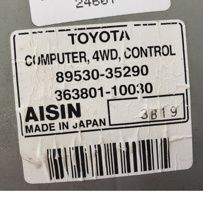 TOYOTA 4RUNNER transfer case 4x4 control module 89530-35290