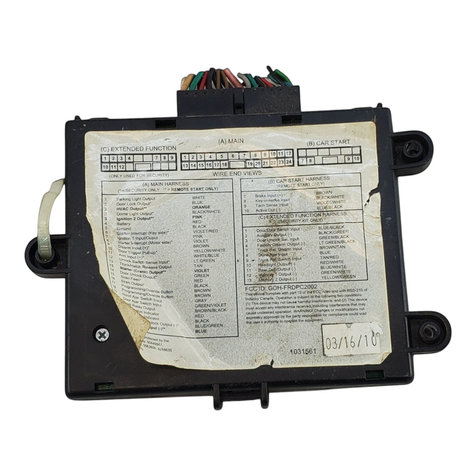 2010 FORD EXPEDITION THEFT LOCKING REMOTE START MODULE 7L2J-19G367-AA
