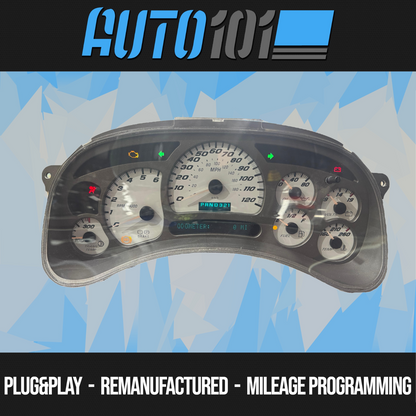 03-05 GMC, Chevy Instrument Cluster  - Programmed Mileage GM