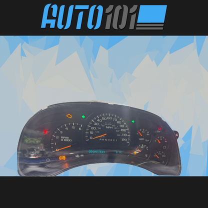 03-07 Chevy Sierra Silverado Instrument Cluster  - 15105688 Programmed Mileage
