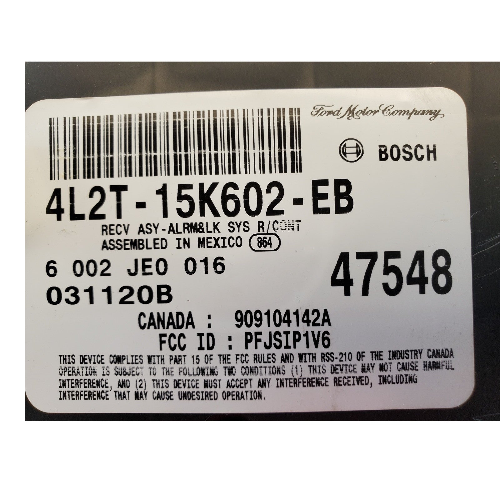 02-04 FORD EXPLORER Anti-theft Keyless Entry Module 4L2T-15K602-EB