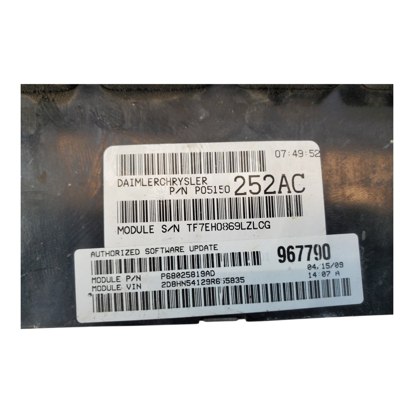 2008-09 Dodge Caravan 3.8L ECM Engine Control Module ECU PCM P68025819AD OEM