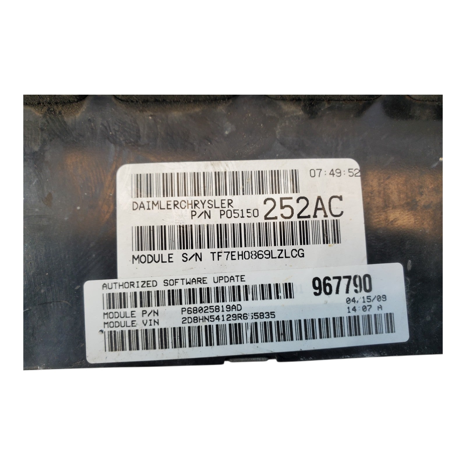 2008-09 Dodge Caravan 3.8L ECM Engine Control Module ECU PCM P68025819AD OEM