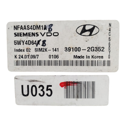 ✅2009 2010 Hyundai Sonata 2.4 Engine Control Module Unit ECU ECM OEM 39100-2G352