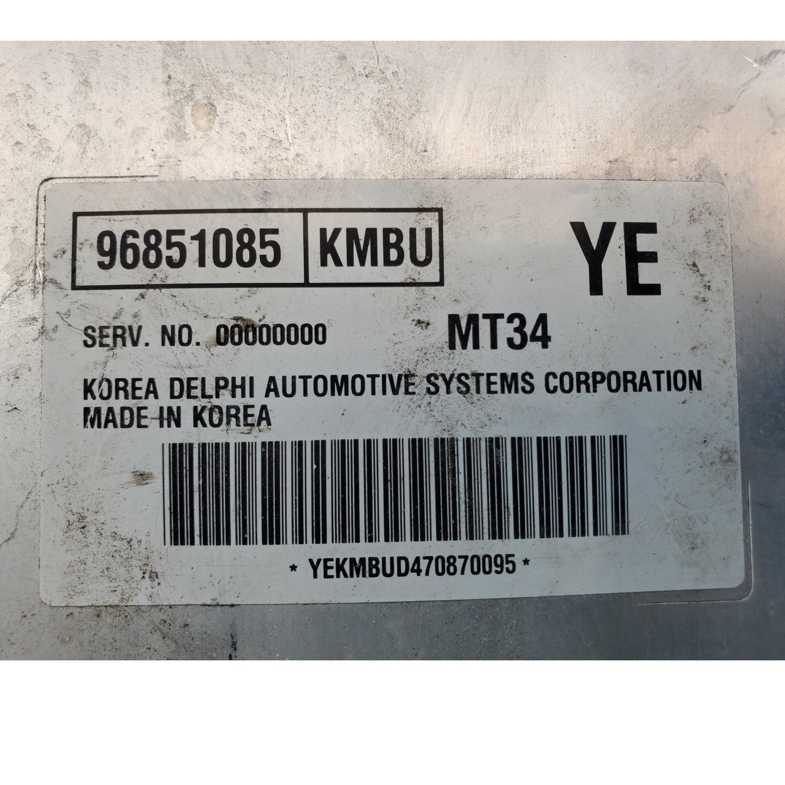 2007 Chevrolet Aveo / Wave AT Power Control Module (PCM) 96851085 OEM 580s2b3b2