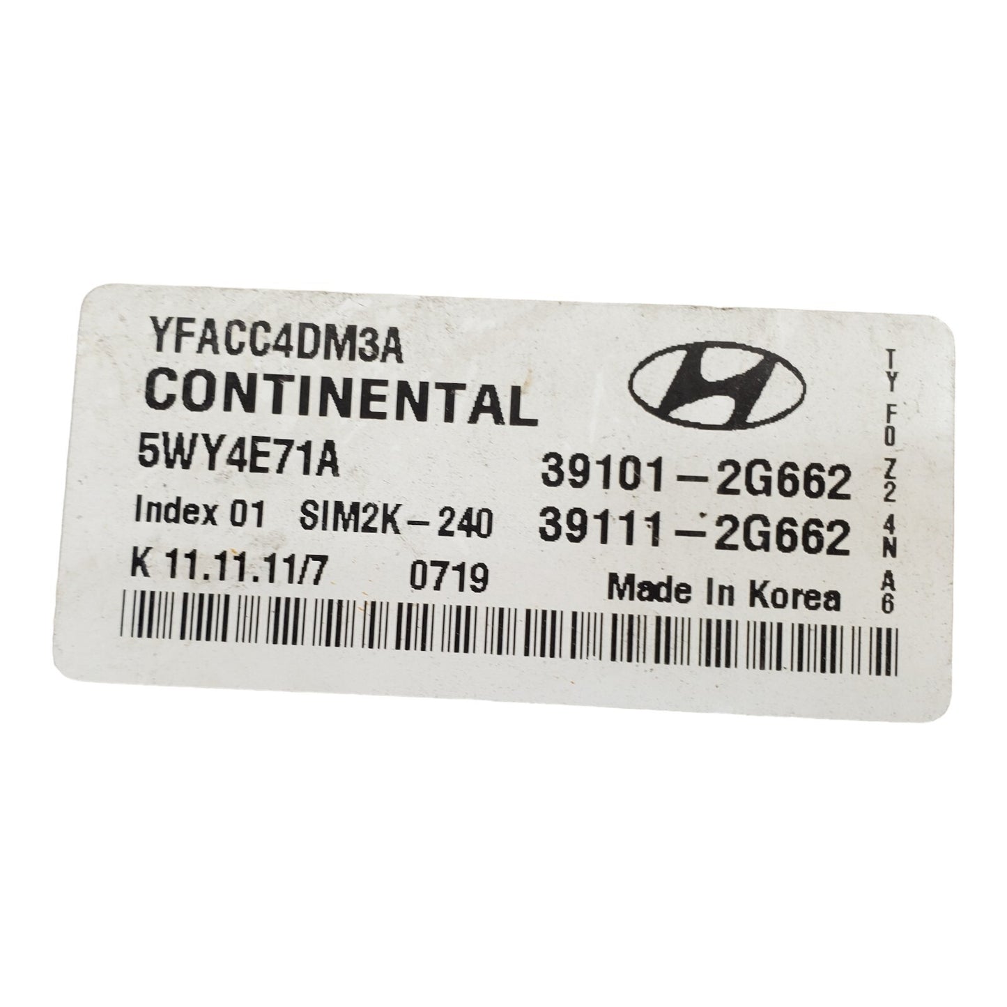 ✅2012 Hyundai Sonata GLS 4 Cylinder 2.4L ECU 39101-2G662