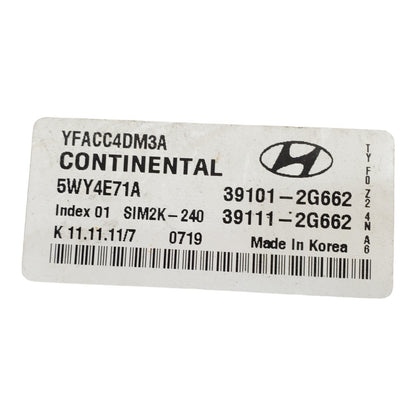 ✅2012 Hyundai Sonata GLS 4 Cylinder 2.4L ECU 39101-2G662