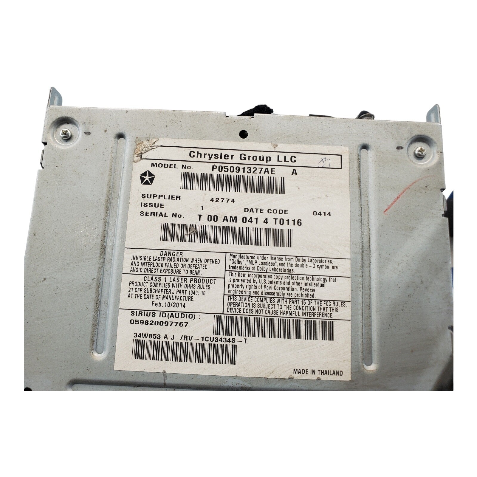 07-14 Dodge Chrysler Jeep High Speed Radio CD Dvd P05091327AE SAR32