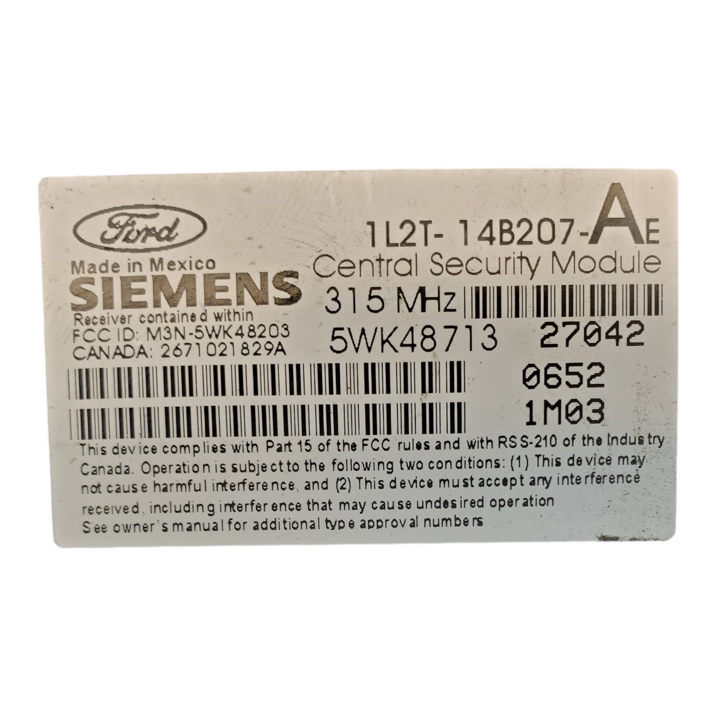 ✅02 FORD EXPLORER Theft Locking Keyless Entry Module OEM 1L2T-14B207-AE