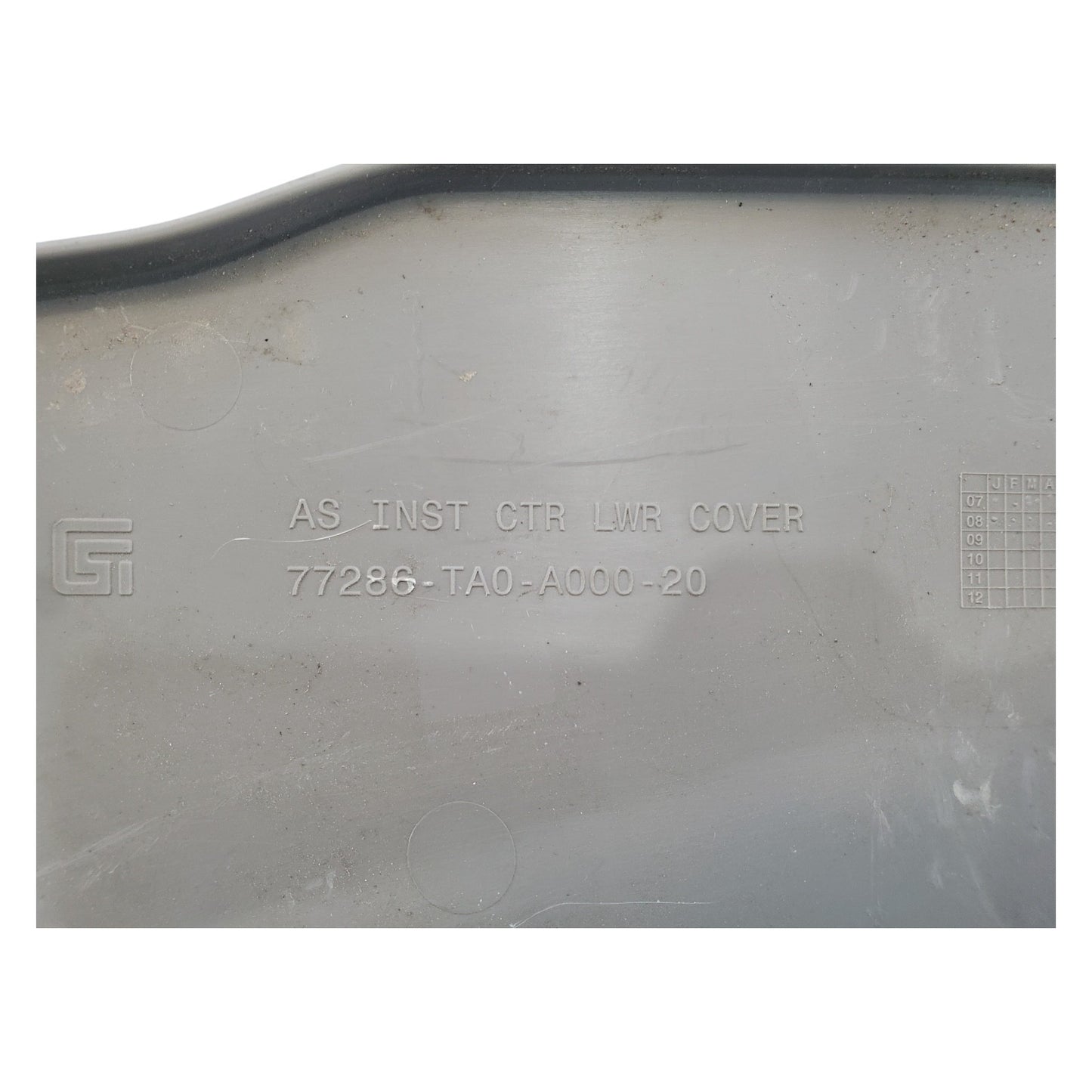 08-12 Honda Accord Passenger Right Center Console Lower Trim Cover