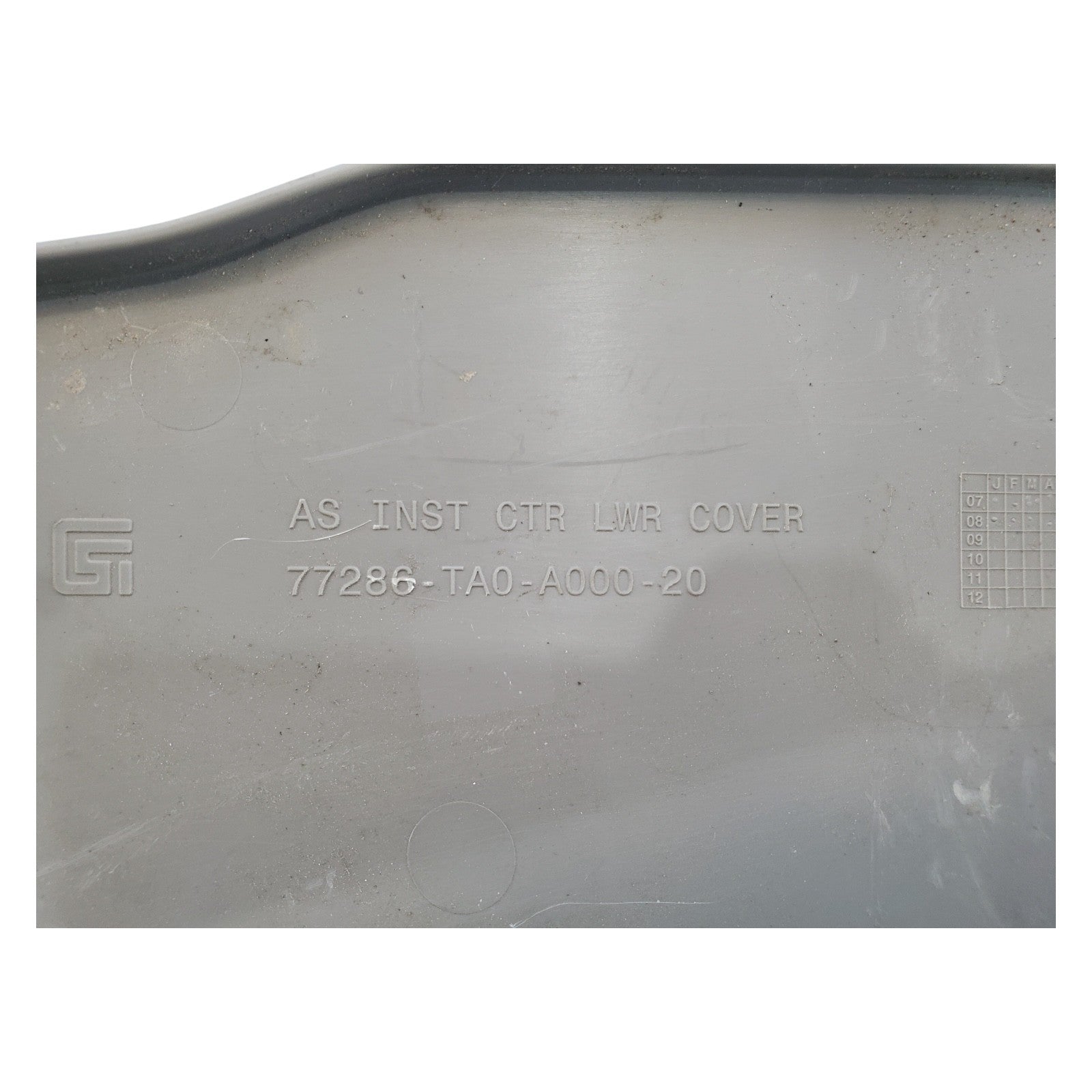 08-12 Honda Accord Passenger Right Center Console Lower Trim Cover
