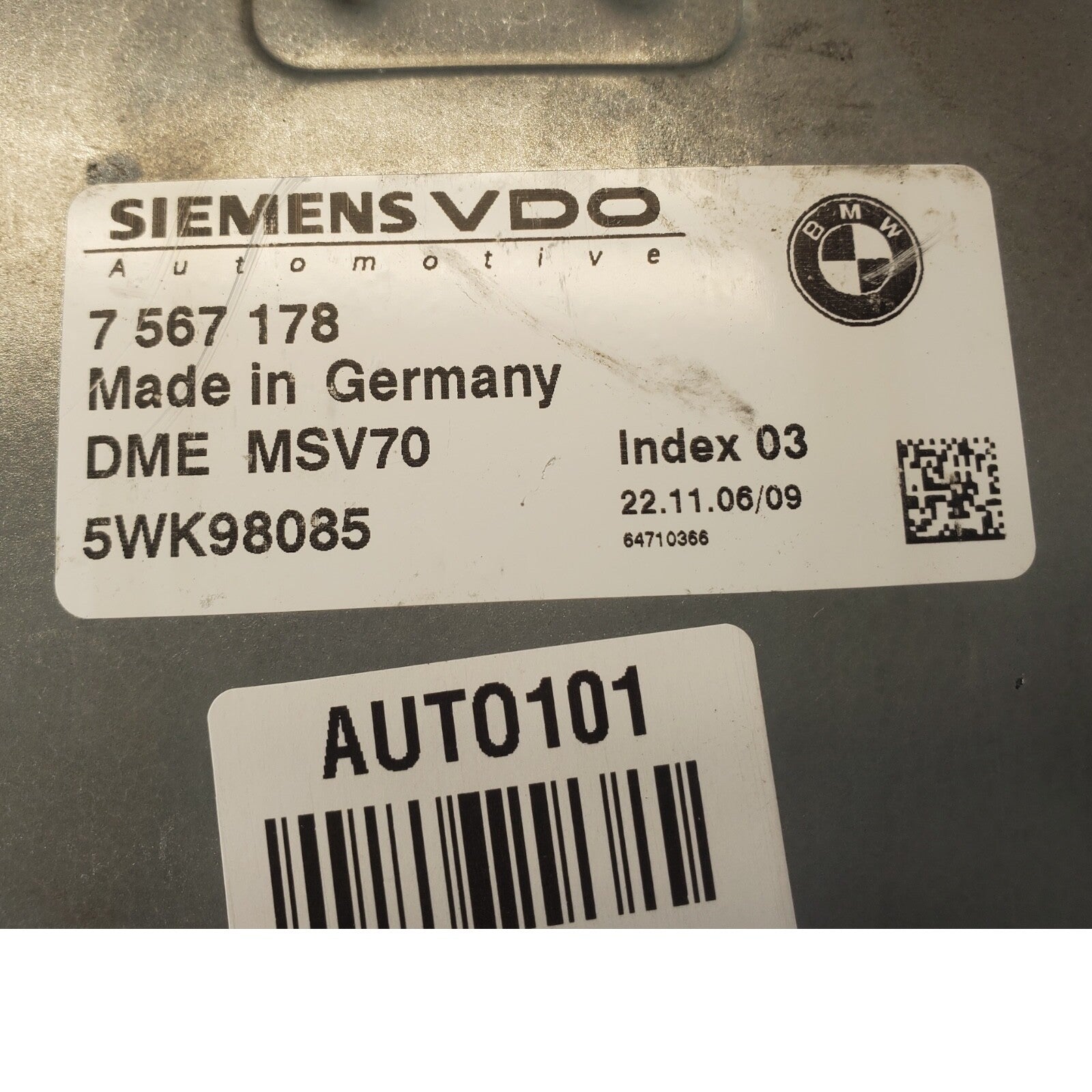 2006 2007 BMW 525i 530i Engine Computer Module Unit ECM ECU 7567178