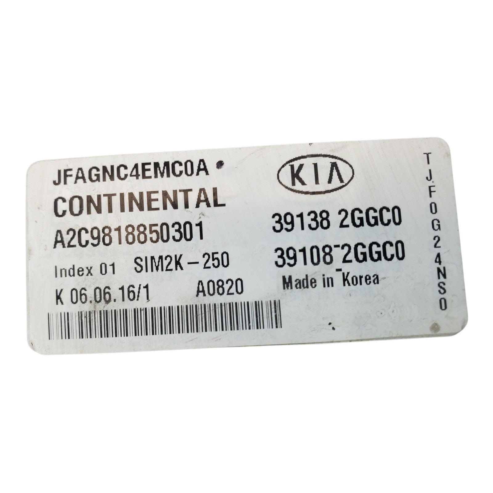 2016 2017 2018 Kia Optima Engine Computer Ecu Pcm Ecm Pcu Oem 391382GGC0