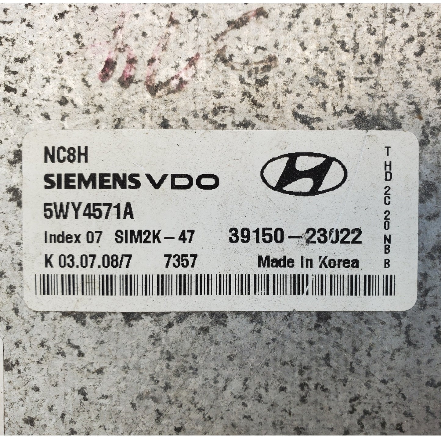 07 - 10 Hyundai Elantra 2.0L ECM Engine Control Module 39150-23022