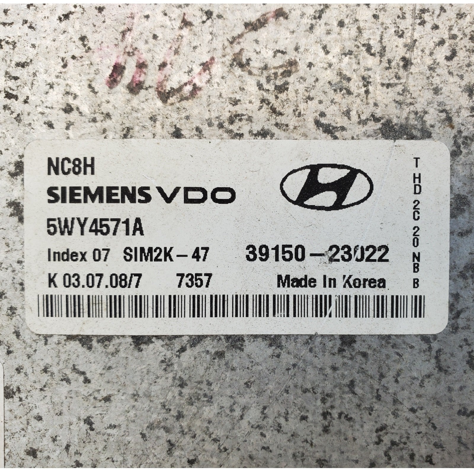 07 - 10 Hyundai Elantra 2.0L ECM Engine Control Module 39150-23022