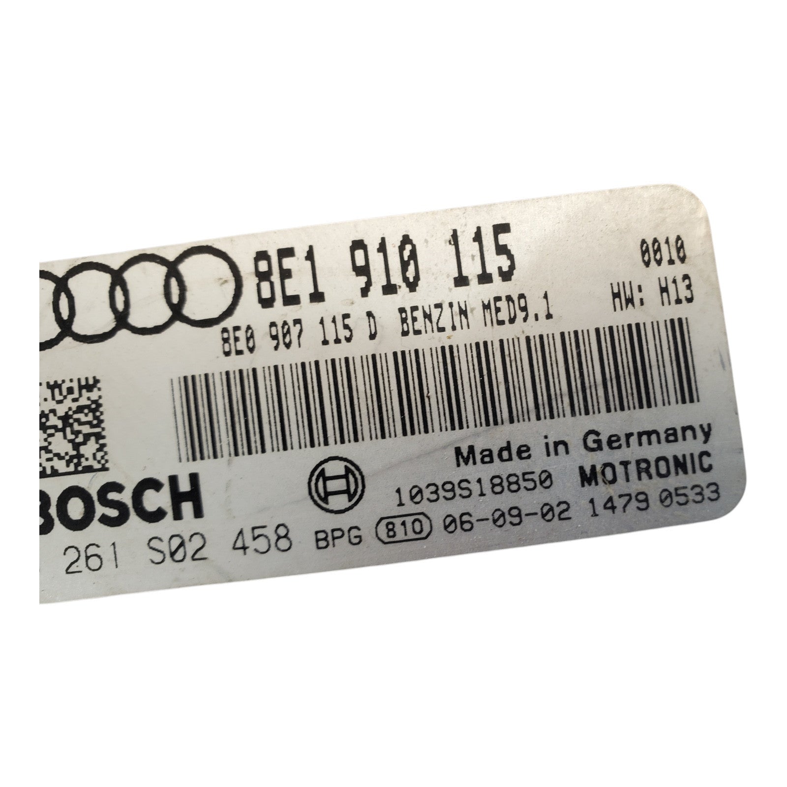 8E1910115G 2008 2009 AUDI A4 Engine ECM Computer Control Module Used 08 09 20680