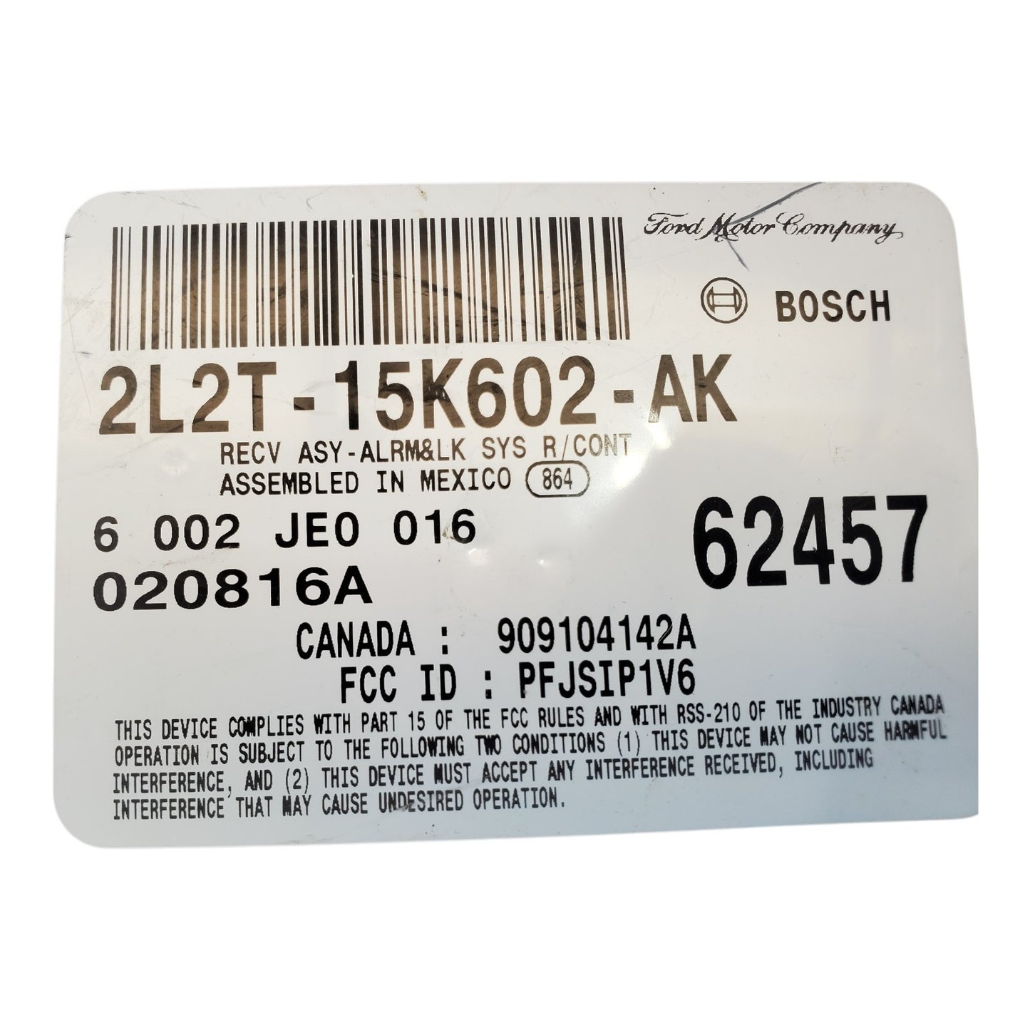 03 Ford Explorer Mountaineer Keyless Entry Anti-Theft Module 2L2T-15K602- AK