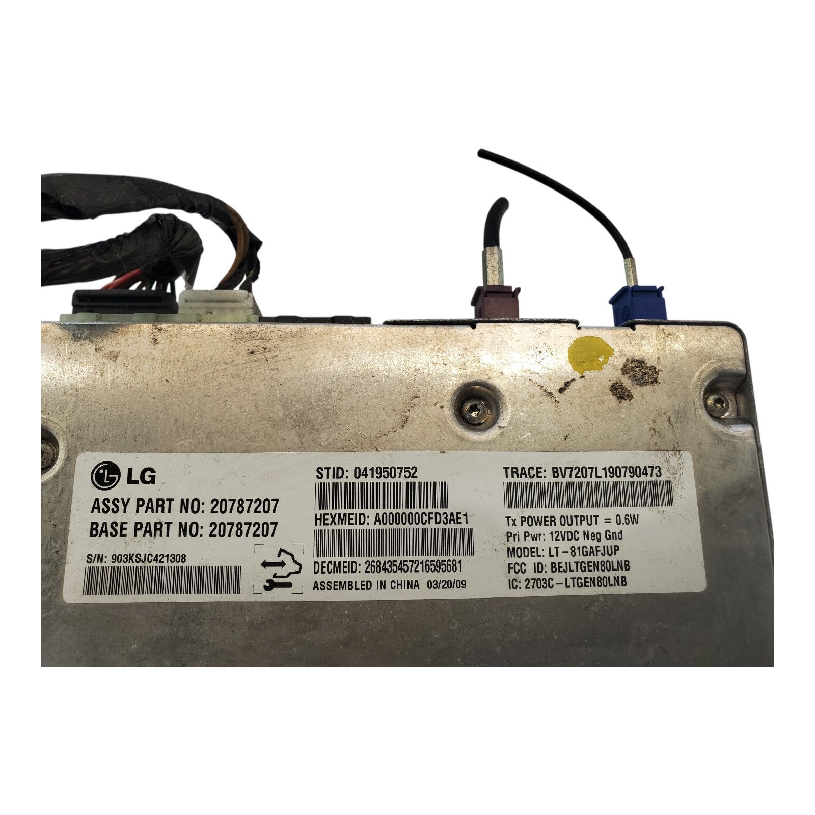 Chassis ECM Communication VIN E 4th Digit Onstar Fits 09-10 SAAB 9-5 20787207