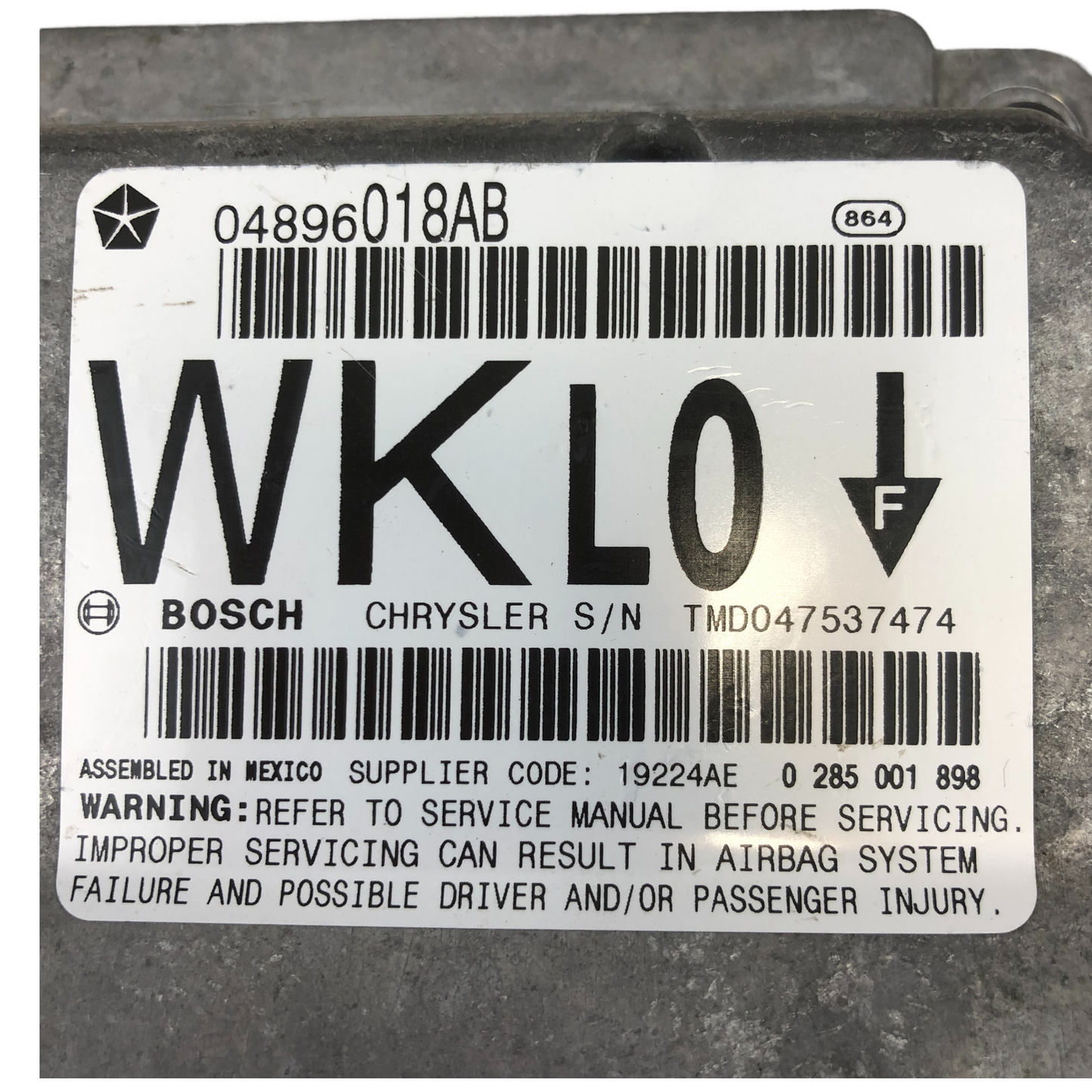 2006 Jeep Grand Cherokee Airbag SRS Control Unit 04896018AB