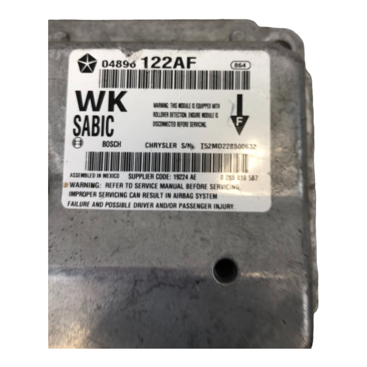 09-10 JEEP GRAND CHEROKEE 3.7L SRS Airbag Sensor Control Module 04896122AF