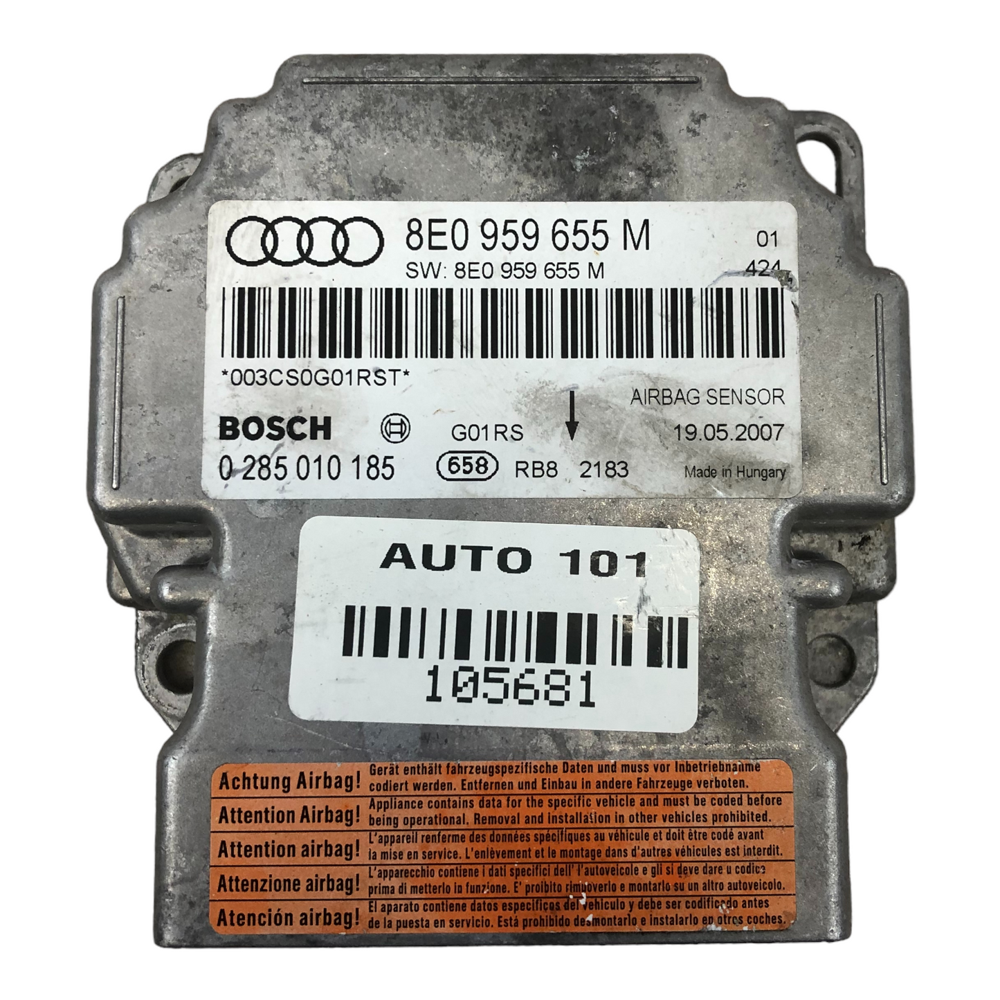 2008 AUDI A4 S4 B7 QUATTRO Airbag SRS Control Module UNIT 8E0959655M OEM