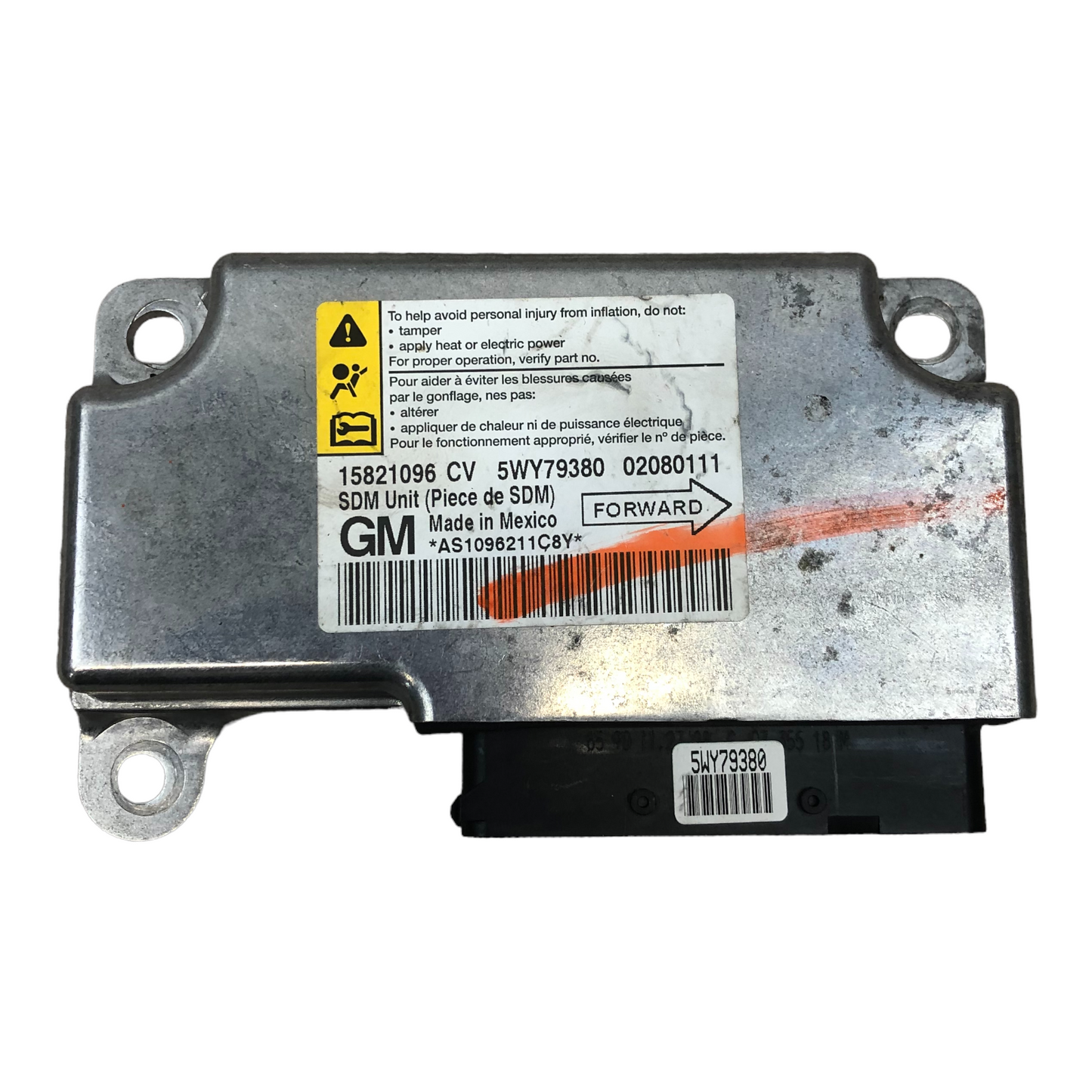 2008 - 2010 Chevrolet Malibu SRS Control Module Computer 15821096